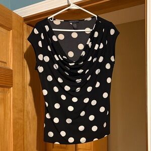 Black and White Polka Dot Women's Top